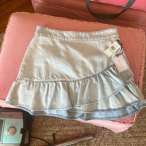 Denim Ruffle Skirt